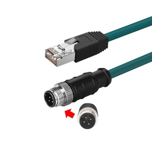 מותאם אישית m12 d-קוד 4p כבל הרכבה נתונים במהירות גבוהה קט5 ethernet תעשייתי ציוד מכונות נחושת - Product Image 1