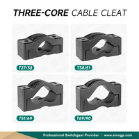 T27/38 taquet de câble en trèfle en nylon à trois conducteurs pince de serrage fixation PA66 support taquet de câble électrique