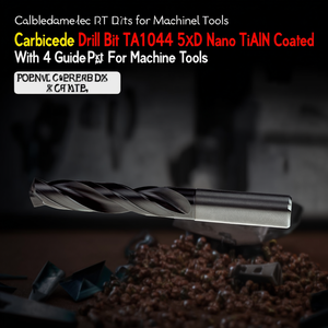 Carbide <b>Drill</b> Bit TA1044 5xD Nano TiAlN Coated With 4 <b>Guide</b> Pads For Machine Tools - Product Image 3