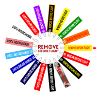 Porte-clés double face jaune « Remove Before Flight » OEM, bijou pour clés, cadeau aviation, étiquette importante, broderie noire