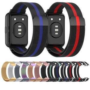 Correa de Reloj con Hebilla Magnética Milanesa de Metal para <span class=keywords><strong>Huawei</strong></span> <span class=keywords><strong>Watch</strong></span> <span class=keywords><strong>Fit</strong></span> <span class=keywords><strong>2</strong></span>, Reloj Inteligente, Correa Magnética de Acero Inoxidable, Brazalete - Product Image 2