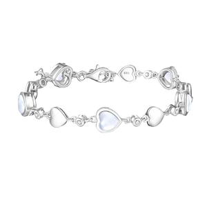 Bracelet en argent sterling 925, forme cœur, zircon, ajustable, minimaliste, bijou fantaisie, délicat, pour femme, idéal pour les fêtes - Product Image 3