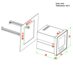 YADA YD2040Y 2DI+2DO+<span class=keywords><strong>RS485</strong></span> 모버스 RTU 정확도 0.5S LCD 전력 품질 분석기 스마트 파워 미터 (데이터 센터용) - Product Image 3
