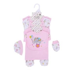 2024 Set di abbigliamento invernale per bambini 0-6 mesi tutina di coniglio neonato con pagliaccetto a maniche lunghe e borsa Set tutina in cotone da 8 pezzi - Product Image 1