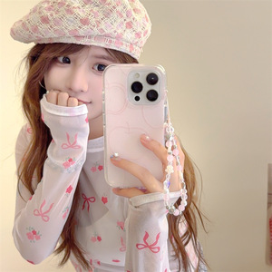 Funda Protectora para Teléfono con Diseño Coreano de Líneas Rosas, Doble Capa, para iPhone 17 Pro Max, 16, 15, 14, 13, Anti-Caídas - Product Image 4