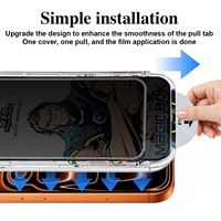 Protection d'écran en verre trempé 9H anti-espion avec dépoussiérage et installation facile pour iPhone 17 Pro Max 16 15 14 13