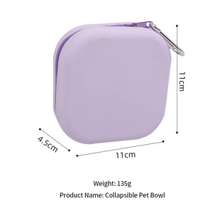Fermuar kapatma ile 2 in 1 katlanır silikon hayvan mama kabı yeni açık taşıma kedi ve köpek maması kasesi - Product Image 3