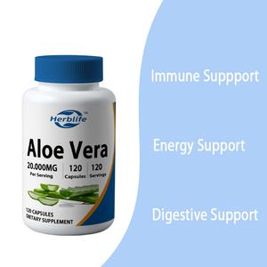 OEM/ODM Aloe Vera 20,000mg, 120 Cápsulas - Sin Gluten, Sin OMG, Apto para Vegetarianos (100mg de Extracto 200:1) - Product Image 3