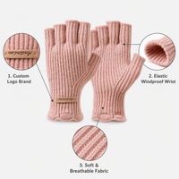 Gants d'hiver unisexes personnalisés avec logo, gants chauds sans doigts pour taper, conduire, travailler au bureau