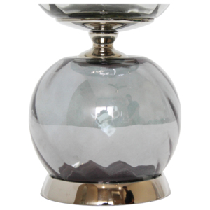 Vaso alto in vetro fumé con base arrotondata per decorazione del soggiorno - Product Image 2