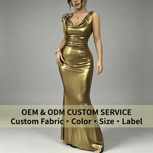 <span class=keywords><strong>Robe</strong></span> de soirée longue dorée métallisée <span class=keywords><strong>pour</strong></span> <span class=keywords><strong>femme</strong></span>, <span class=keywords><strong>robe</strong></span> de soirée brillante formelle, <span class=keywords><strong>robe</strong></span> de soirée sur mesure OEM en gros <span class=keywords><strong>pour</strong></span> invitées de <span class=keywords><strong>mariage</strong></span> - Product Image 1