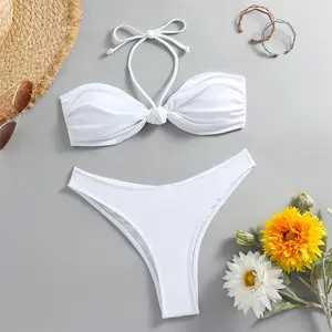 Neues Design Sexy Tiny Bikini Frauen Split Sexy Schnür büste Typ Weiblicher Badeanzug