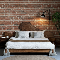 Cadre de lit double KUSIMI en bois de chêne massif japonais, écologique, durable et moderne, pour chambre d'appartement