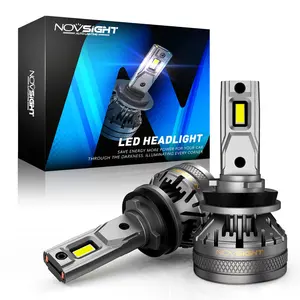 Novsight หลอดไฟ LED 120W สำหรับรถยนต์, หลอดไฟ LED 9012 9007 H11 H4 H7 50000lm ไฟหน้ารถยนต์แบบ CANbus มีลำแสงสูง