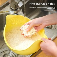 Passoire de cuisine en plastique QiXin Green pour fruits et légumes, panier de lavage, passoire à riz, bol de drainage, sans BPA, conforme FDA, OEM personnalisé, Chine