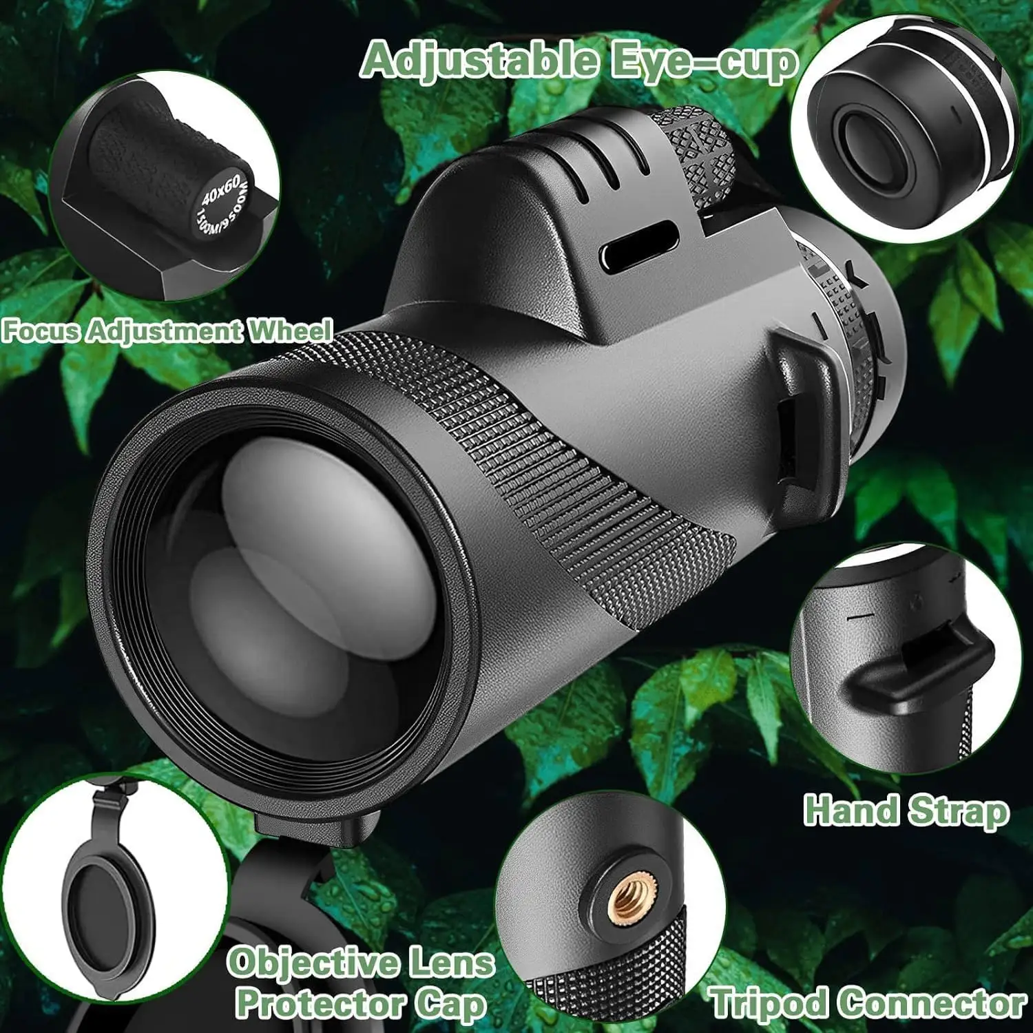 12x50 bằng một mắt kính thiên văn cho điện thoại New Hot Bán bằng một mắt cho săn bắn cắm trại du lịch Phong cảnh với điện thoại thông minh chủ & Tripod