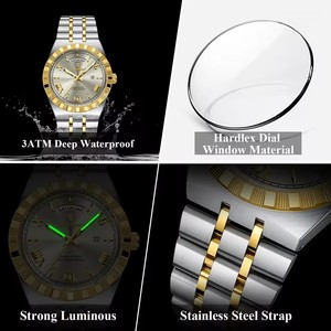 POEDAGAR Orologio Sportivo di Lusso da Uomo, Classico con Indicazione Settimanale, Impermeabile, Luminoso, 41mm <span class=keywords><strong>in</strong></span> Acciaio Inox, Movimento al <span class=keywords><strong>Quarzo</strong></span> di Alta Qualità - Product Image 4