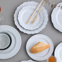 Ensemble de vaisselle de table personnalisée, de haute qualité, pour restaurant, maison, européen rétro nordique en céramique, vente en gros, 6 pièces
