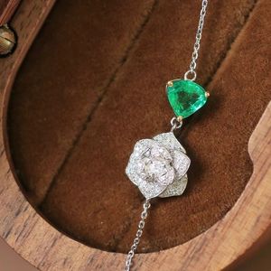 Xinfly Diamond 18k Real Gold Vivid Green 0.5ct Emerald Earl <b>Flower</b> Heart <b>Bracelets</b> Fashion Jewelry - Product Image 3
