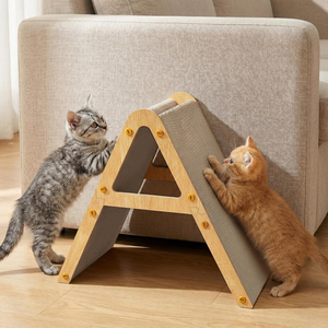 Cat Scratcher Cardboard with Wood Frame, 3-in-1 Vertical & Horizontal Scratching <b>Pad</b>, Reversible Cat <b>Scratch</b> Board, Durable - Product Image 1