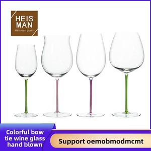 Calice da <span class=keywords><strong>Vino</strong></span> <span class=keywords><strong>Rosso</strong></span> in Cristallo Trasparente con Fiocco Colorato Originale, Stile Europeo Bo Ken Land, Set Personalizzabile da 4 Pezzi - Product Image 2