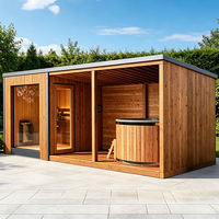 Sauna extérieur personnalisé pour 2 à 6 personnes, combinaison bain chaud/froid, sauna pour cour