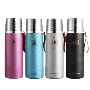Stainless Steel Vacuum Bottle With Tea Strainer 500Ml Travel Water Bottle One Touch Lid Silver - Product Image 2