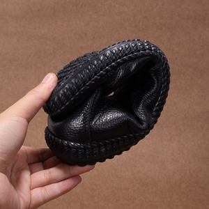Chaussures décontractées pour hommes en cuir de vache véritable, à enfiler, bout rond, semelle souple en caoutchouc, style marche - Product Image 3