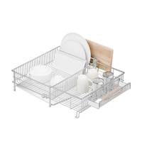WIREKING Égouttoir à vaisselle extensible en acier inoxydable 304 de style coréen, organisateur de cuisine, rangement au-dessus de l'évier