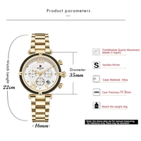 REWARD 63084 RD63084L Damen Quarzuhr Neues Design Edelstahl Leuchtend Datumsanzeige Mode Casual Armbanduhr für Mädchen
