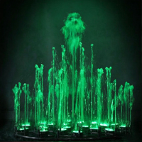Fuente Redonda Pequeña para Exteriores, Fuente Danzante con LED, Chorro de Agua Musical para Decoración de Jardín, Patio o Piscina de Villa