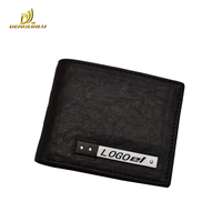 Dompet pria kulit asli kualitas tinggi kustom merek