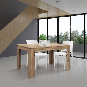 <b>Extendable</b> <b>Dining</b> <b>Table</b> 120x80 Cm <b>Rustic</b> Oak Melamine Finished Internal Use - Product Image 2