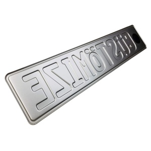 <span class=keywords><strong>Plaques</strong></span> d'<span class=keywords><strong>immatriculation</strong></span> en aluminium gaufré noir personnalisées de <span class=keywords><strong>Allemagne</strong></span> pour la personnalisation et la décoration de voitures - Product Image 4