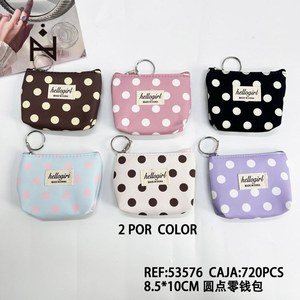 Portamonete a pois 8,5x10 cm con portachiavi per donna e ragazza, mini portafoglio alla moda - Product Image 3