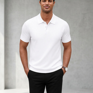 เสื้อเชิ้ตแขนยาวผู้ชายลายทาง ผ้าถัก ระบายอากาศดี ทรงหลวม สไตล์ลำลอง - Product Image 3