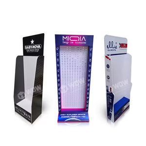 Tùy chỉnh siêu thị <span class=keywords><strong>PVC</strong></span> sàn hiển thị đứng với móc nhựa kệ trưng bày cho giới thiệu sản phẩm - Product Image 4