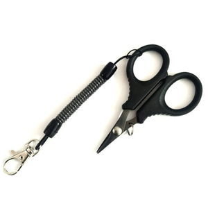 ด้านบนขวา FS011 กรรไกรตกปลากรรไกรสแตนเลส PE สายถักเปียเครื่องตัดปลาตัดกรรไกรตกปลาเครื่องมือ - Product Image 5