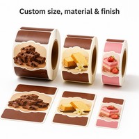 Rouleau d'étiquettes imperméables pour boulangerie, emballage de gâteaux au chocolat et pâtisseries, rouleau de papier adhésif avec revêtement, sans danger pour les aliments