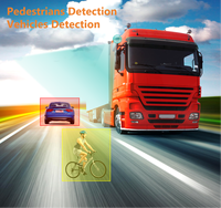 Camión BSD Sistema de detección de punto ciego para peatones Ayuda de marcha atrás AI Monitor de 7 pulgadas Sonido BIBI Alarma Bus Cámara Monitor universal