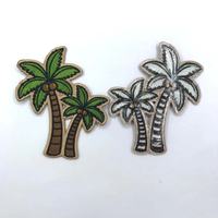 Patch brodé thermocollant personnalisé de haute qualité motif cocotier, badge appliqué palmier tropical pour vêtement