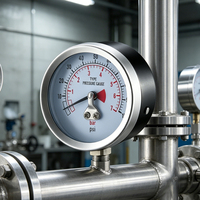 Diaphragm Pressure Gauge Plastic Case Copper Alloy Joint 0-18 bar 40-100mm Radial Axial Mount for Chemical Processing