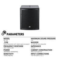 DBK BP12P Caisson de basses actif de 12 pouces, haut-parleur de basses puissant pour les fêtes, les événements, les clubs, les scènes, les systèmes de sonorisation PA