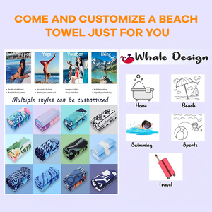 Toalla deportiva de microfibra, toalla de playa con logotipo impreso completo, para Fitness, publicidad, transferencia de calor - Product Image 3