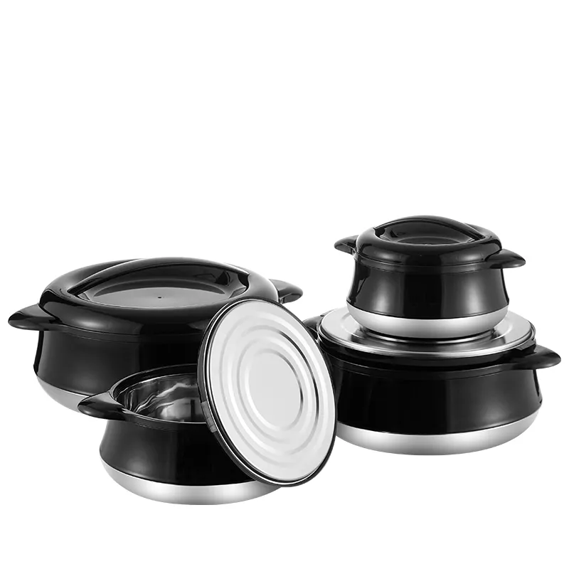 Calderone isolato contenitore per alimenti utensili da cucina per uso domestico in acciaio inossidabile per la casa all'ingrosso 3-4 pz/set cucina da campeggio minimalista
