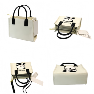 BFYS Organic Cotton Printed <strong>Panda</strong> Animal Tote <strong>Bag</strong> Cute for Summer Winter Travel Shopping with Adjustable Strap and Zipper - Product Image 2