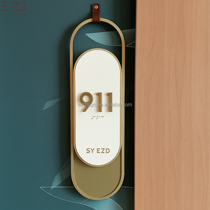 EZD Plaque de porte personnalisée DND, signalétique de guidage, numéros <span class=keywords><strong>d</strong></span>'appartement, plaques de porte ADA en braille, plaques de nom de maison, designs - Product Image 1