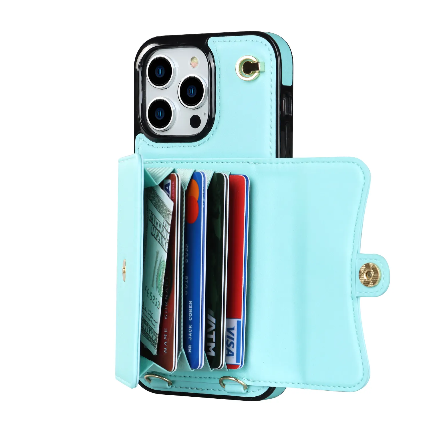 Designer For Iphone 11 12 14 Series Leather Cell Phone Bag With Card Holder Wallet Case For Fundas Iphone 13 Pro Max Mini