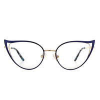 Lentes Ópticas para Mujer, Diseño de Ojos de Gato, Lentes Graduadas para Miopía e Hipermetropía, Color Morado, Verde y Azul