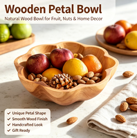 Nouveau design, bol de service décoratif artisanal en teck, petit bol à fruits en bois pour comptoir de cuisine